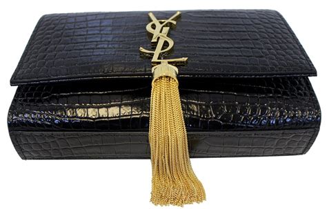 ysl flat clutch|ysl crocodile clutch.